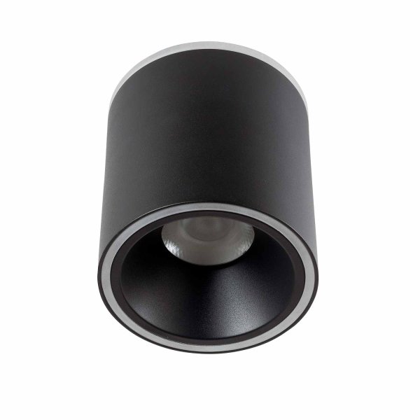 Spot LED de surface cylindrique Ø12 cm noir Trent, finition foncée taille moyenne 2